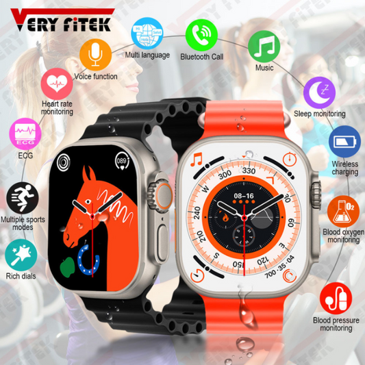 Reloj inteligente T800 Ultra para hombre y mujer con caja de titanio.